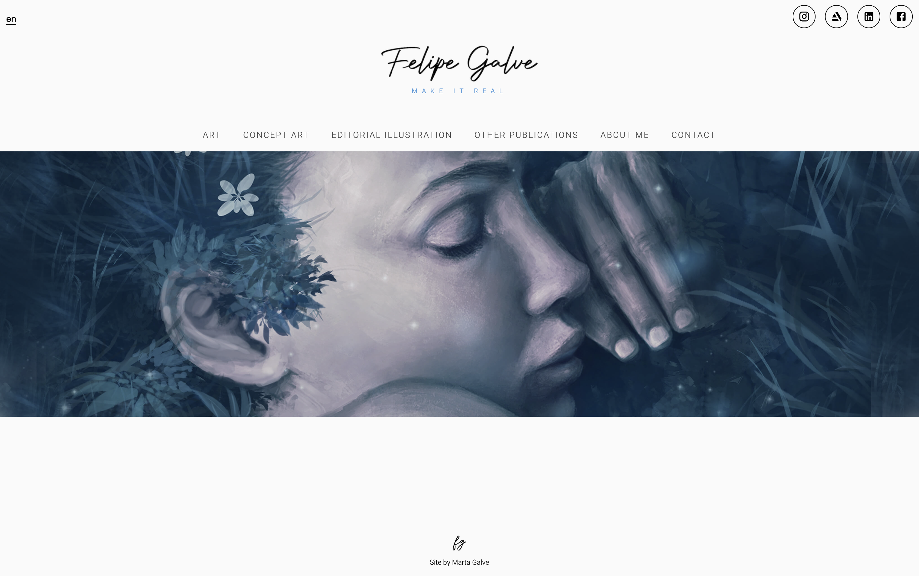 Artist portfolio website — custom design by Astira Automations